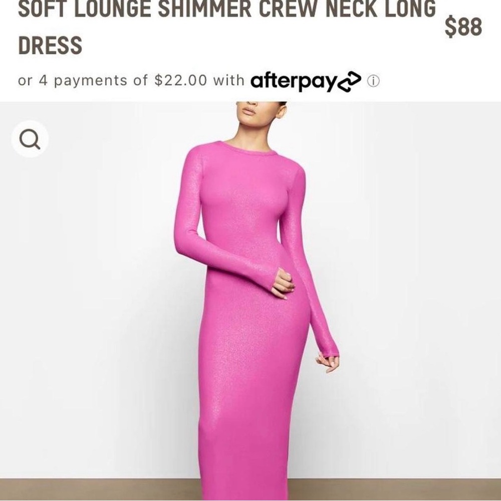 SKIMS Holiday Collection Hot Pink Lounge Maxi Dress